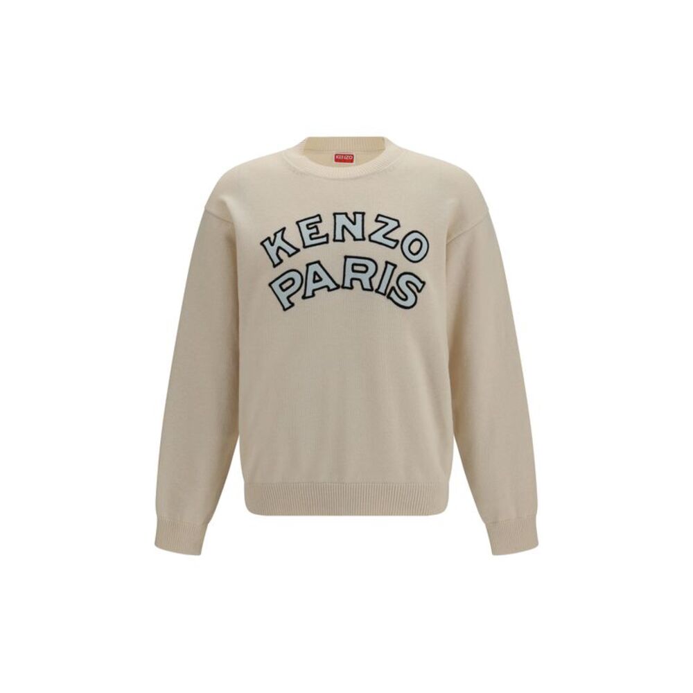 Kenzo Men Kenzo Paris Emblem Embroidered Wool And Cotton Sweater